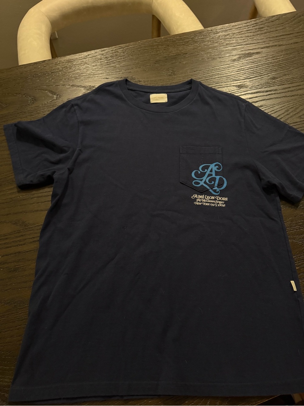 Aimé Leon Dore ALD Monogram Pocket Tee Navy Blue Men’s T-Shirt